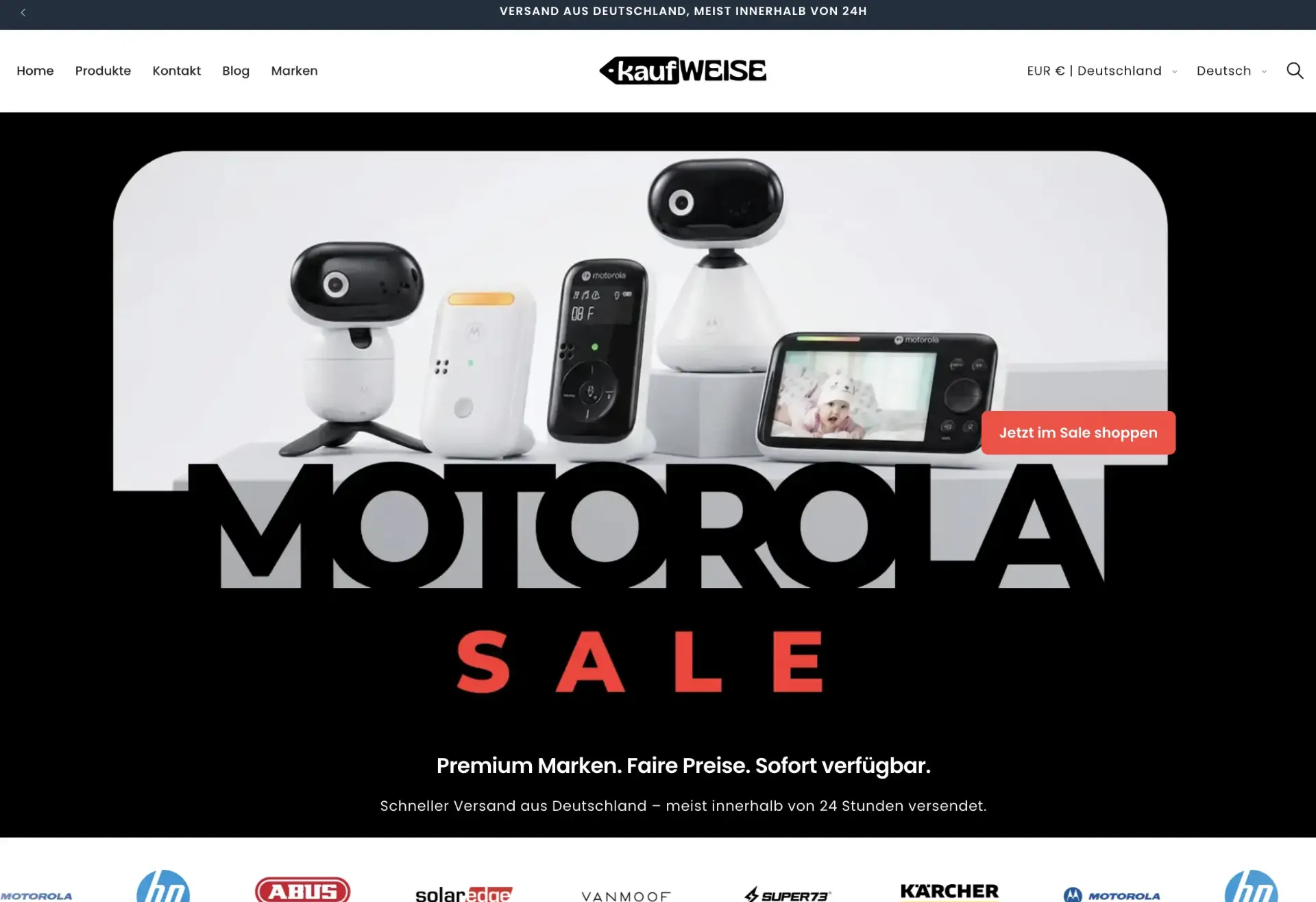 Screenshot der Website von Kaufweise